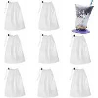 Merkloos Bolsa de malla para piscina - Juego de 8 - Malla fina con cordón ajustable - 32 x 22 cm