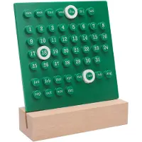 Merkloos Calendario reutilizable con aro para marcar las fechas - Color verde