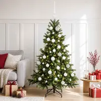 Syfax Árbol de Navidad artificial con bolas 120 cm 150 LED