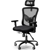 Dripio Silla de oficina ergonómica, con rejilla transpirable, ajustable, capacidad de 136 kg, color negro