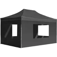Selius Tienda de campaña plegable para eventos - 4,5 x 3 metros, color antracita - estructura de aluminio - resistente al agua
