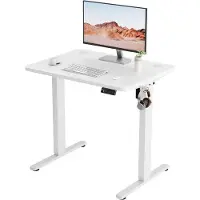 OEM Escritorio de pie eléctrico, 80x60 cm, blanco, con altura ajustable