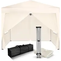 Selius Tienda de campaña para fiestas, modelo 3x3 metros, color champán, impermeable, con estructura de acero aleado