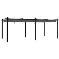 Selius Pérgola para jardín con techo retráctil - 3 x 6 metros - Estructura de aluminio
