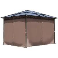 Selius Pabellón de jardín metálico - 3x3,6 metros - Techo impermeable - Estructura de aluminio