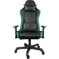 Deltaco Silla de gaming GAM-080, tapizada en cuero sintético, con iluminación LED RGB, color negro