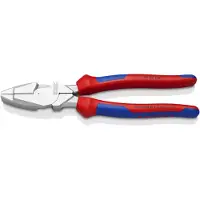 Knipex 09 05 240 Alicates combinados Kraft "Lineman's Pliers", modelo americano con revestimiento de múltiples componentes, cromados, 240 mm