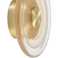 LUCANDE Aplique de pared LED «Sepian», dorado brillante, cristal, Ø 20 cm