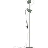 Eglo Lámpara de pie Tilston, ideal para el salón, con dos focos orientables, lámpara de lectura de acero en color verde, casquillo E14, 142,5 cm