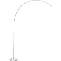 Brilliant , lámpara de pie de 179 cm, modelo Bow, color plateado, IP20, regulable, con LED integrado