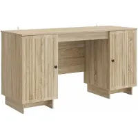 vidaXL Escritorio, chapa de roble Sonoma, 142,5 x 50 x 75 cm