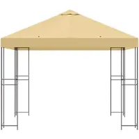 vidaXL Pabellón de 3 x 3 metros, color crema, fabricado en poliéster y acero, con una densidad de 190 g/m²