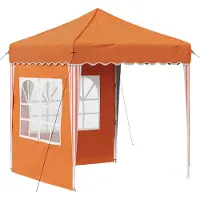 vidaXL Tienda de campaña portátil para fiestas, 195 x 195 x 245 cm, color naranja, fabricada en tela Oxford