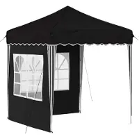 vidaXL Tienda de campaña plegable para fiestas, 195 x 195 x 245 cm, color negro, tela Oxford
