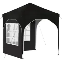 vidaXL Tienda de campaña para fiestas plegable, 192 x 192 x 245 cm, color negro