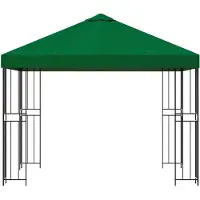 vidaXL Pabellón de 3 x 3 metros, color verde, fabricado en poliéster y acero, con una densidad de 190 g/m²