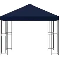 vidaXL Pabellón de 3 x 3 metros, color azul, fabricado en poliéster y acero, con una densidad de 190 g/m²