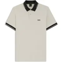 BOSS para hombre. 50564688 Polo Network Paule beige claro (S), Casual, Algodón, Manga corta, outlet 2026.