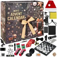 ISO Calendario de Adviento 28298 para hombres, diseño negro y dorado