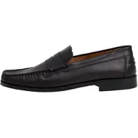 Hackett London para hombre. HMS200146 Zapatos de Piel Cobham negro (44), Plano, Ninguno, Casual, Clásico, outlet 2026.