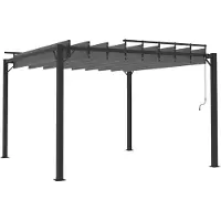 Selius Pérgola con techo de lamas ajustables - 3x3 metros - Estructura de aluminio - Color antracita
