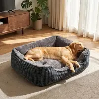 Merkloos Cama para perros grandes, lavable, diseño tipo sofá, 89 x 63 x 23 cm