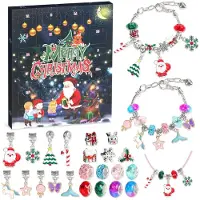 Merkloos Calendario de Adviento 2025 - Calendario de Adviento para Niños - Joyería/ pulseras - Manualidades Creativas - Regalo de Navidad para Niñas - 24 Sorprendentes - Calendario de Joyería