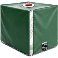 Selius Cubierta para tanque IBC de 1000 litros, fabricada en tela de 420D, impermeable, con ventanilla transparente