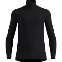 Odlo - Ropa interior térmica - Active Warm Baselayer Top Turtle Neck Half Zip M Black - Talla S - Negro