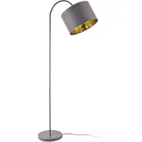 Lux.pro Lámpara de pie Toledo, 173 cm, 1xE27, lámpara de pie pivotante, metal, gris