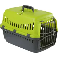 Kerbl Jaula de transporte Expedion 1, verde/gris oscuro, para animales de hasta 10 kg