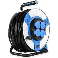 REV RITTER: Carrete de cable de 50 metros, cable H05VV, color plateado/azul