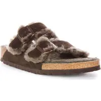 Birkenstock - Arizona VL Sheepskin - Zapatillas de estar por casa size 37 - Regular, negro