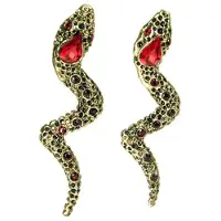 Addicted Pendientes 'Moire orecchini serpente rosso' oro / rojo vivo