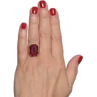 Addicted Anillo 'Celeste anello con cristallo rubino Swarovski' oro / rojo cereza