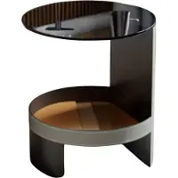 Bolt Mesa auxiliar Deliot: mesa auxiliar para salón o dormitorio, de cristal, diseño moderno, 46 cm