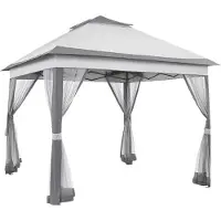 Bolt Pabellón de 3,3 x 3,3 metros – Pabellón – Plegable – Gris claro – Tienda de campaña para fiestas – Fácil de montar – Impermeable y resistente a la intemperie – Altura ajustable