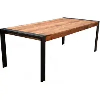 Bolt Mesa de comedor – Rectangular – Madera de mango – Marrón – 200x100x79 cm – Para 6-8 personas – Estilo moderno e industrial