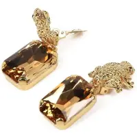 Addicted Pendientes 'Armonia orecchini con cristallo Swarovski oro e motivo rana' oro