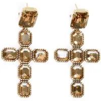 Addicted Pendientes 'Calliope orecchini placcati oro & croce con cristalli Swarovski oro' oro