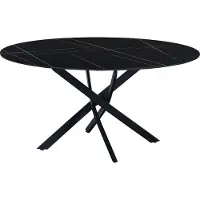 Bolt Mesa de comedor – Redonda – Para 6 personas – Aspecto de mármol – 150x150x76 cm