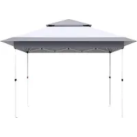 Bolt Pabellón de 3,6 x 3,6 m – Gazebo plegable – Impermeable – Gris claro – Tienda de campaña para fiestas, jardín, terraza y eventos – Estructura de acero – Sin paredes laterales