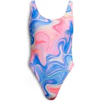 Superdry para mujer. W3010408A Bañador estampado con espalda pronunciada multicolor (XS), Beachwear, Poliéster Reciclado, Sostenible, Superd