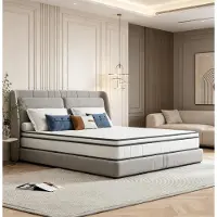 INONEFT Colchón híbrido , 90 x 190 x 25 cm, firmeza media, con núcleo de muelles ensacados, 7 zonas de confort ergonómicas, transpirable y extremadamente silencioso, color blanco