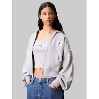 Calvin Klein French Terry Woven Grey Heather Talla: L | Sudaderas con Capucha Outlet | Mujer | Gris