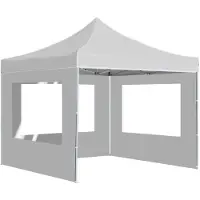 vidaXL Tienda de campaña plegable para fiestas, profesional, con paredes de aluminio, 2x2 metros, blanca