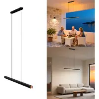 VA-Cerulean Lámpara colgante LED de 48W, luz blanca cálida, moderna y con altura ajustable, ideal para crear un ambiente acogedor en comedores, salones, cocinas y oficinas