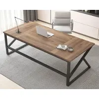 OEM Escritorio de 178 centímetros (70 pulgadas), estructura de madera y metal, para dos personas, ideal para trabajar desde casa