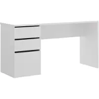 OEM Escritorio con 2 cajones y una puerta, color blanco, 139x75x60 cm