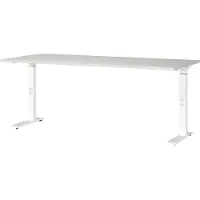 OEM Escritorio con altura ajustable, 180x91x80 cm, color gris claro/blanco